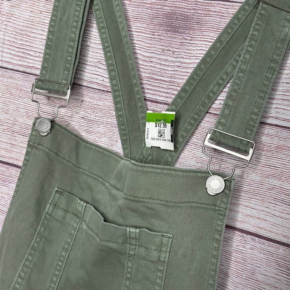 Judy Blue Denim Sage Green Overall Skirt Dress Size Large New - Picture 6 of 12